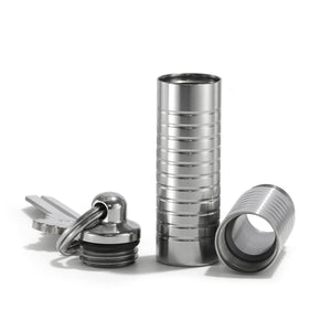 Slim Extra Tall Pill Holder – extra tall keychain pill holder, machined in the USA (view 1)