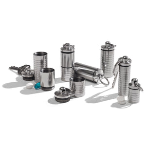 Petite Slim Single Chamber Keychain Pill Holder – small pill holder keychain, machined in the USA (view 3)