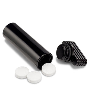 Black Keychain Pill Holder – black pill holder keychain, machined in the USA (view 2)