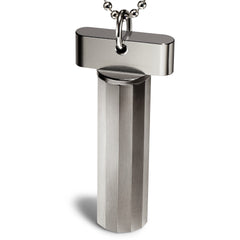 Faceted Stainless Steel Keychain Pill Holder