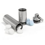 Tall Slim Dual Chamber Keychain Pill Holder