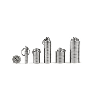 Slim Single Chamber Keychain Pill Holder &ndash; everyday carry keychain pill holder, machined in the USA (view 3)