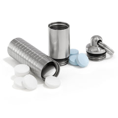 Tall Slim Dual Chamber Keychain Pill Holder