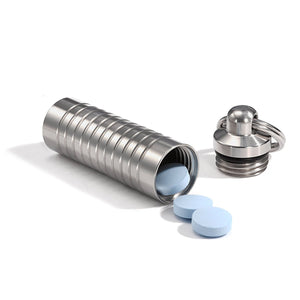 Slim Single Chamber Keychain Pill Holder &ndash; everyday carry keychain pill holder, machined in the USA (view 2)