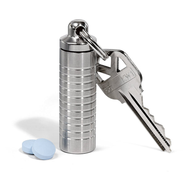Slim Single Chamber Keychain Pill Holder